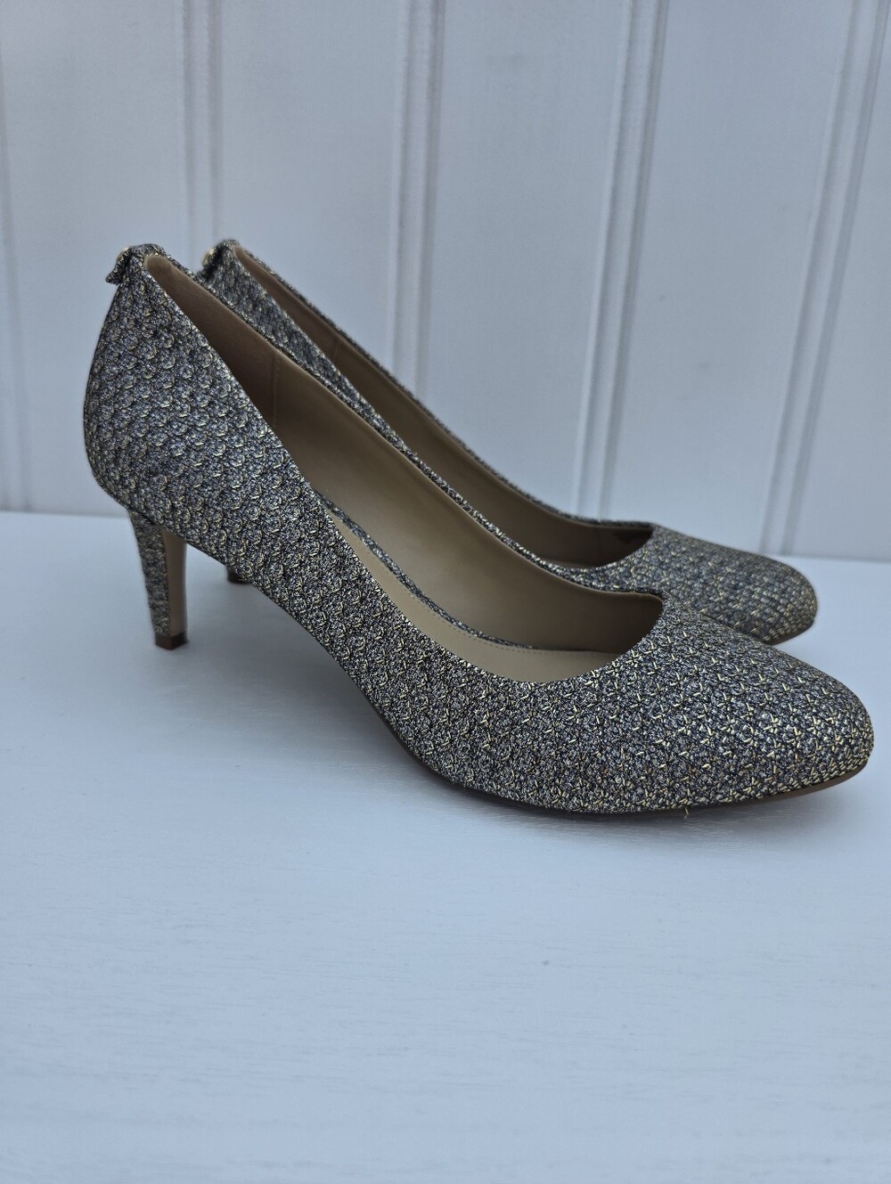 Michael Kors Jenna Flex Metallic Gold Pumps Size 10M